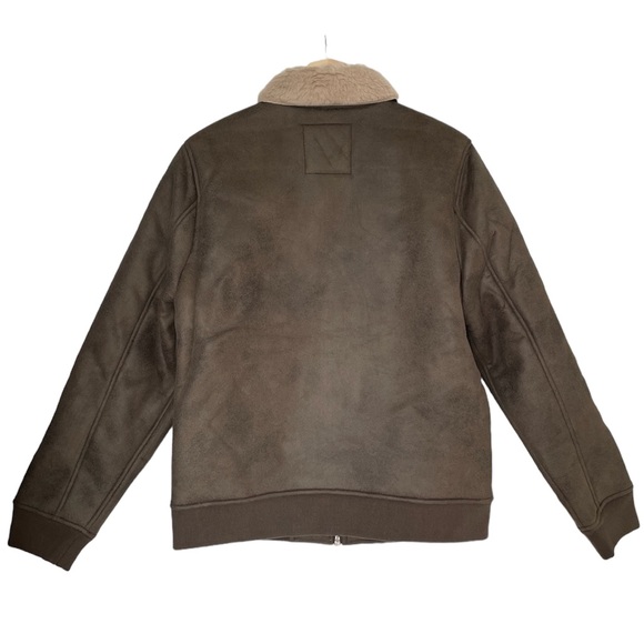 Abercrombie & Fitch Vegan Suede Jacket Coat with Faux Fur Lining, Brown, Men’s M - Picture 6 of 13
